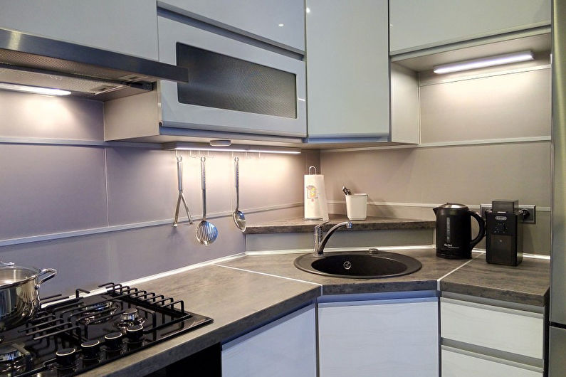 Corner Kitchen Design - Kitchen with sink in the corner