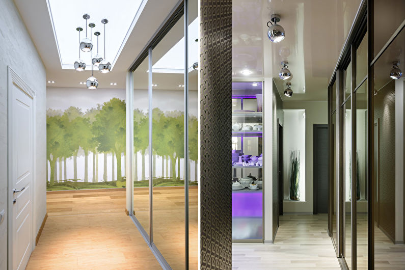 Stretch ceiling in the hallway (70 photos)