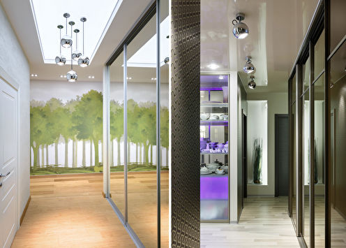 Stretch ceiling in the hallway (70 photos)