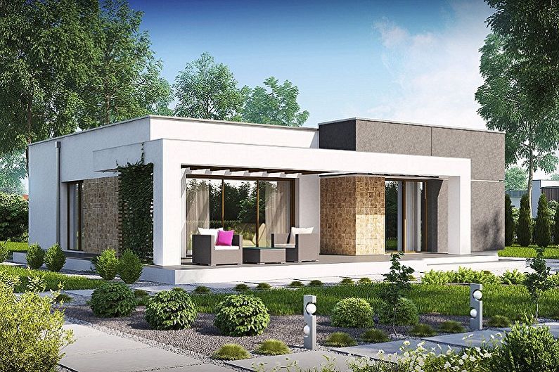Modern high-tech style house designs - Small one-story house