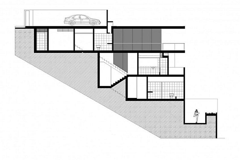 Modern house designs in high-tech style - Luxury house on the slope