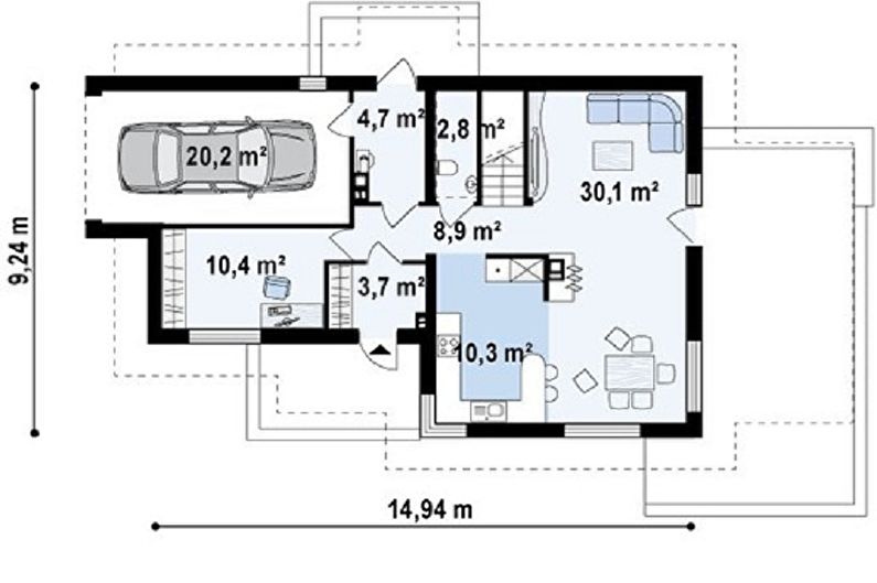 Modern chalet style house designs - Chalet style home with garage