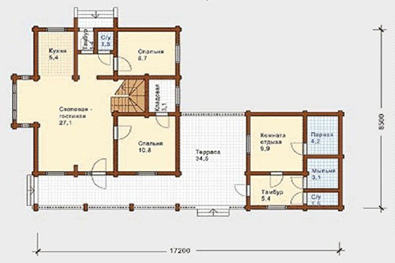 Modern chalet style house designs - Cottage with Sauna