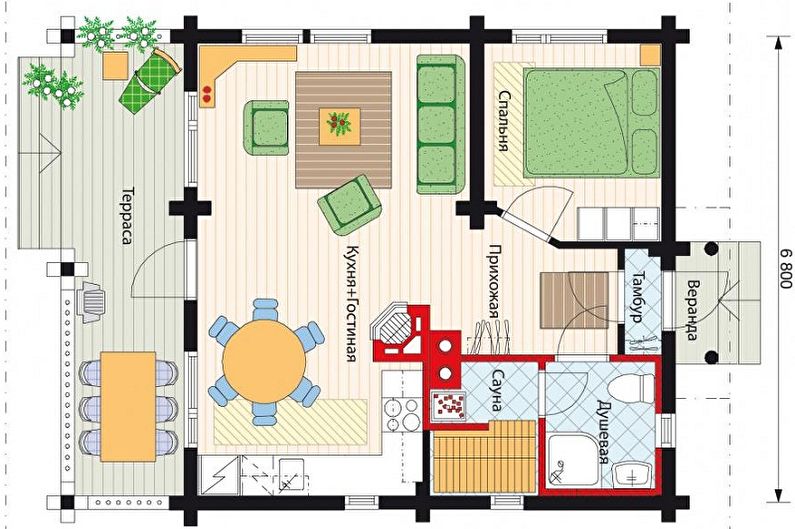 Modern chalet style house designs - Cottage with Sauna