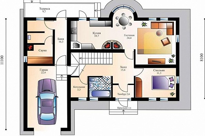 Modern chalet style house designs - Cottage with Sauna