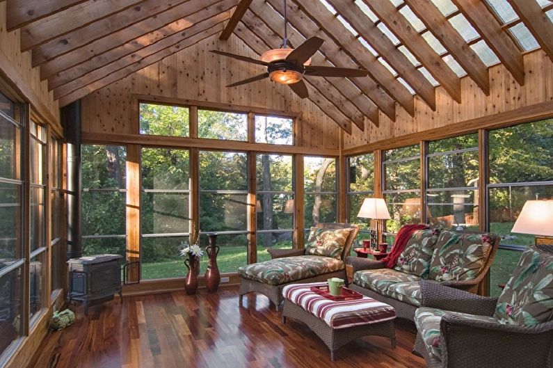 Modern chalet style house designs - Chalet House with Large Veranda