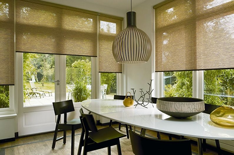Types of Kitchen Curtains - Roll Curtains