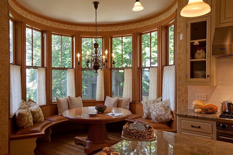Types of curtains in the kitchen - Curtains-cafe