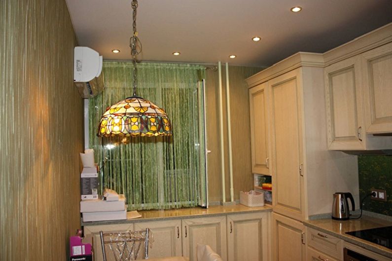 Types of curtains in the kitchen - Curtains of threads (Kisei)