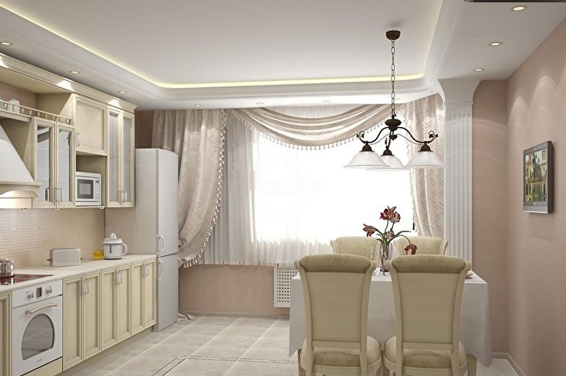 Curtains in the kitchen - photo