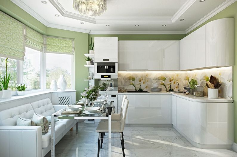 Curtains in the kitchen - photo