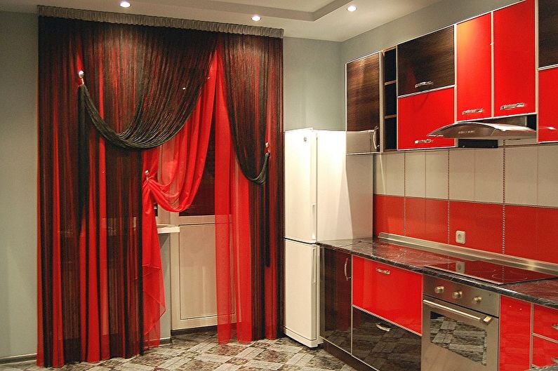 Curtains in the kitchen - photo