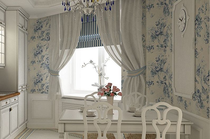 Curtains in the kitchen - photo