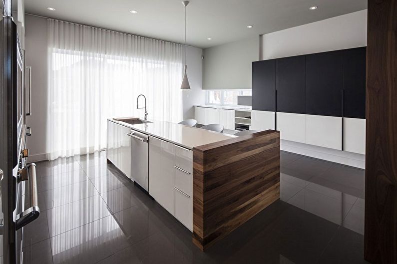 Curtains in the kitchen - photo