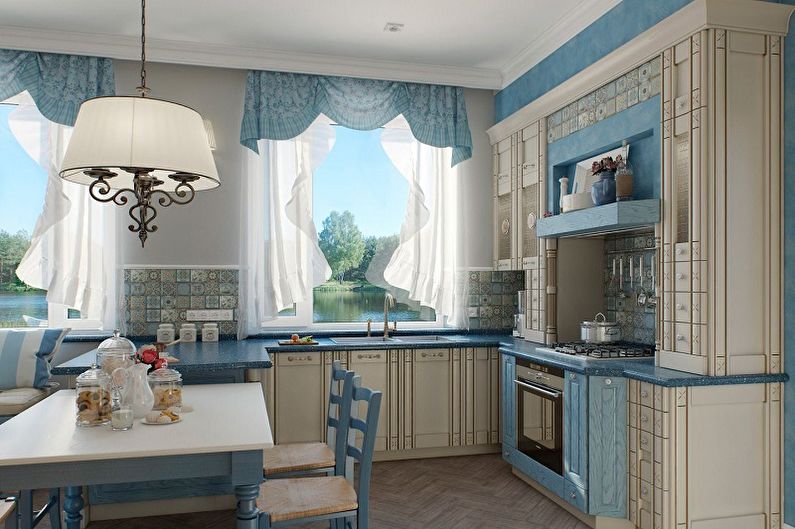Curtains in the kitchen - photo