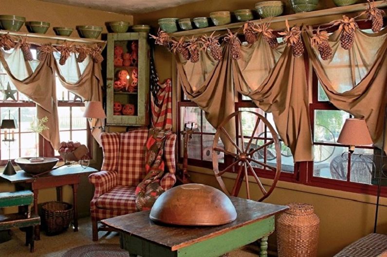 Curtains in the kitchen - photo