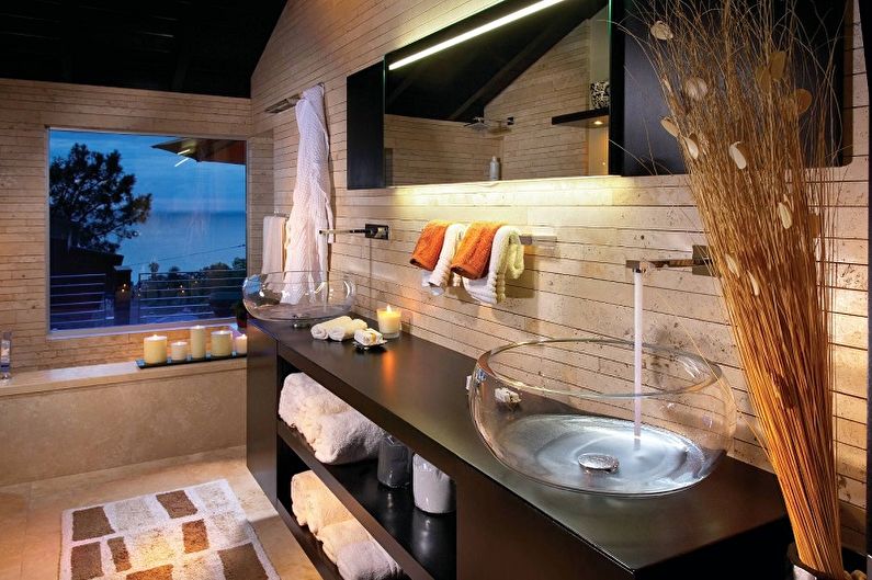 Glass sinks for the bathroom