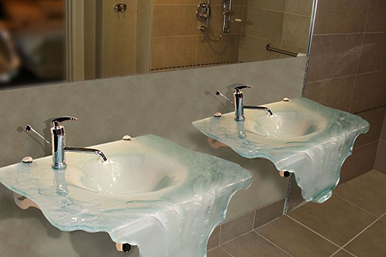 Glass sinks for the bathroom