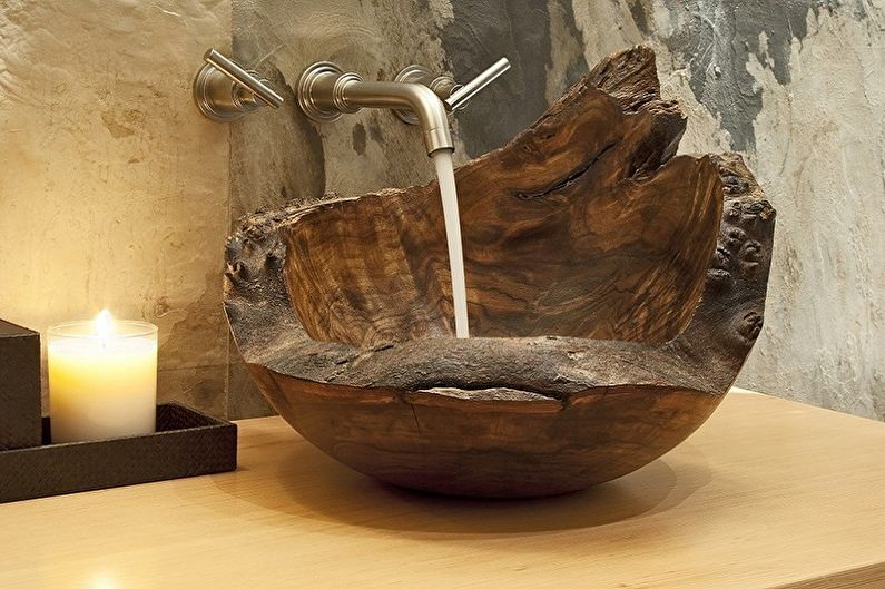 Wooden bathroom sinks