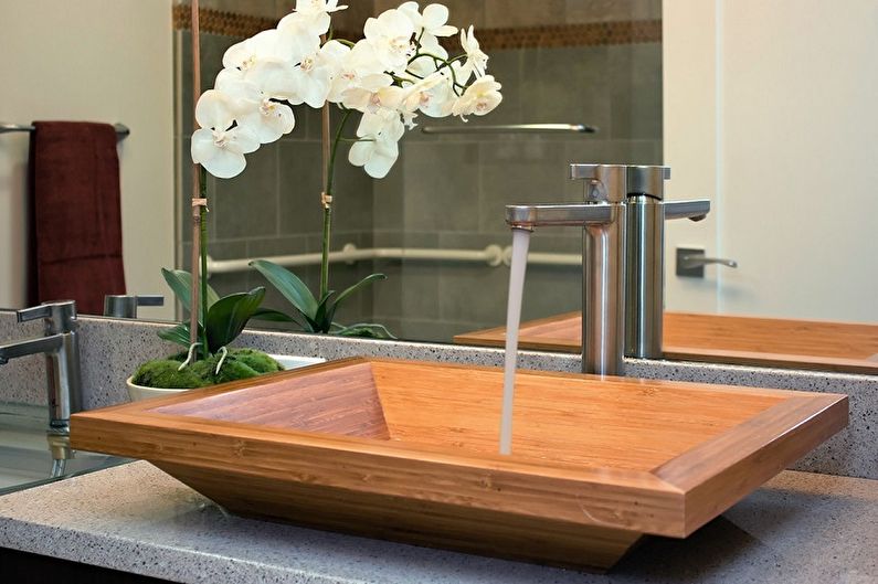 Wooden bathroom sinks