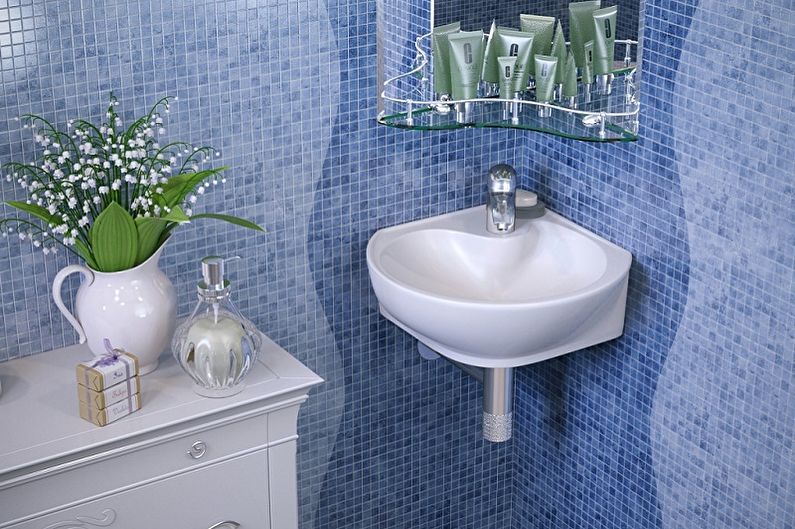Corner bathroom sink
