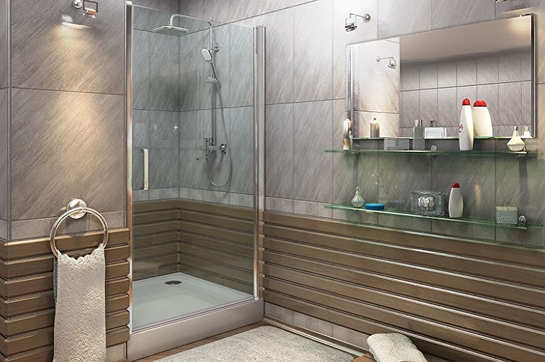 Types of glass curtains for the bathroom - Swing curtains