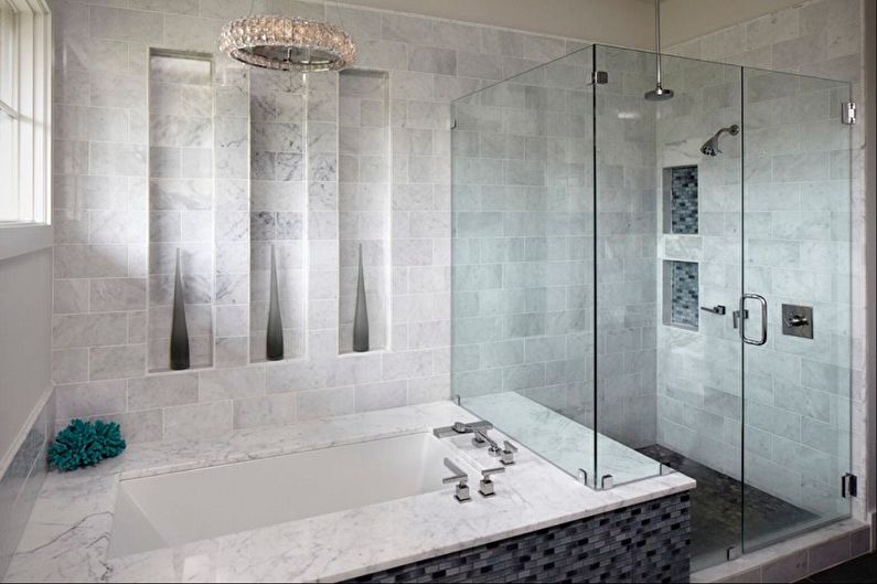 Types of glass curtains for the bathroom - Swing curtains
