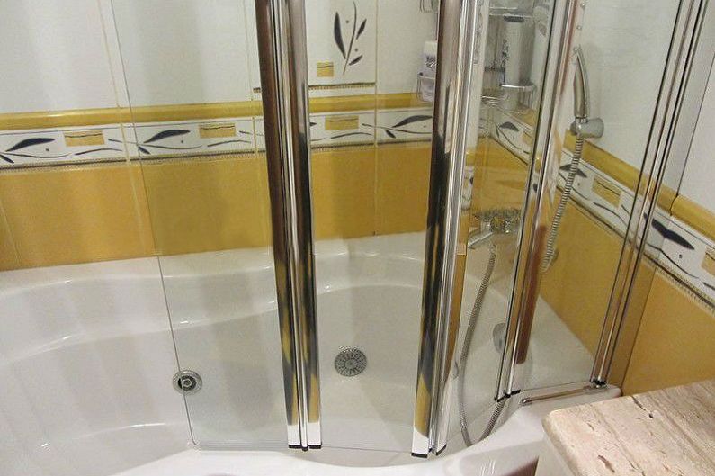 Types of glass curtains for the bathroom - Folding curtains