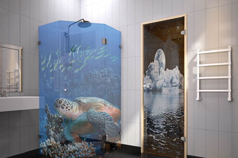 Design of glass curtains for the bathroom