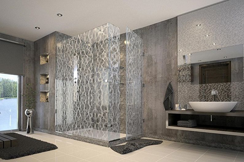 Design of glass curtains for the bathroom