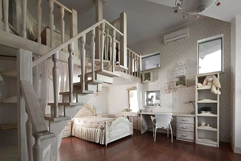 Wooden stair railing