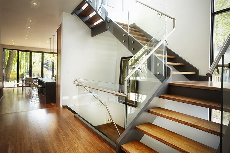Glass stair railing