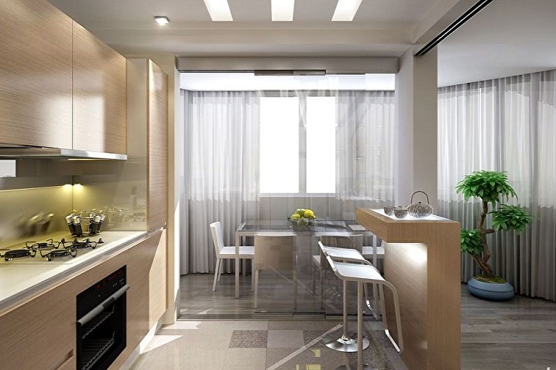 Remodeling of a one-room apartment - Combining a room with a loggia