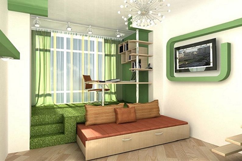 Redevelopment of a studio apartment - Arrangement of the podium