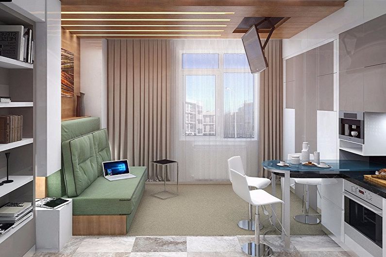 Redevelopment of a one-room apartment - photo ideas