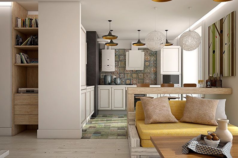Redevelopment of a one-room apartment - photo ideas