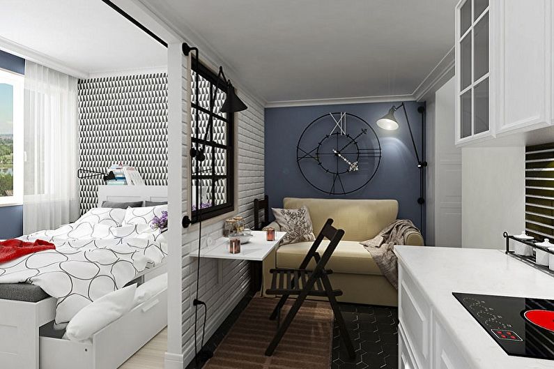 Redevelopment of a one-room apartment - photo ideas