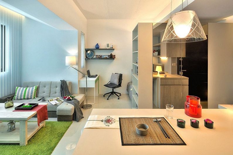 Redevelopment of a one-room apartment - photo ideas