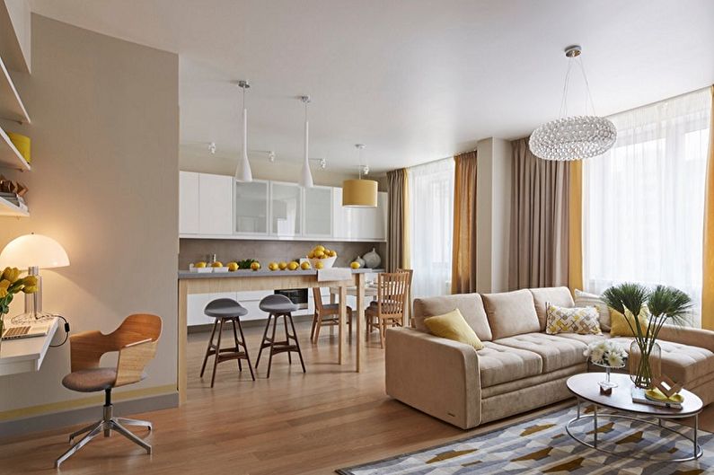 Redevelopment of a one-room apartment - photo ideas