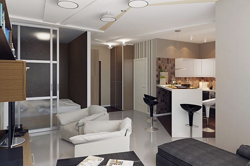 Redevelopment of a one-room apartment - photo ideas