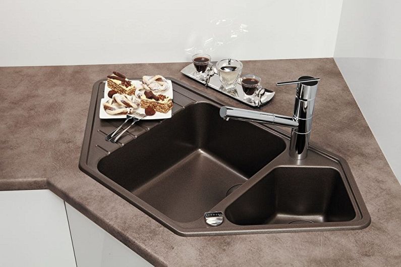 Types of corner sinks for the kitchen - Production Materials