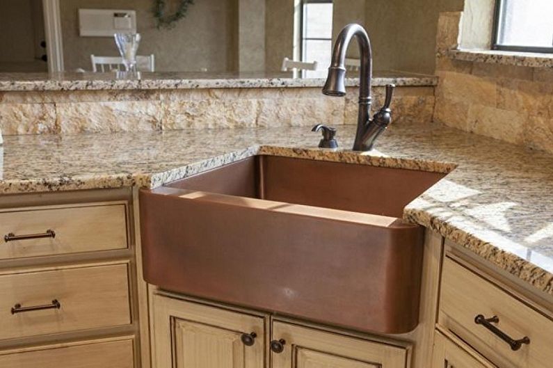 Corner sinks for the kitchen - photo