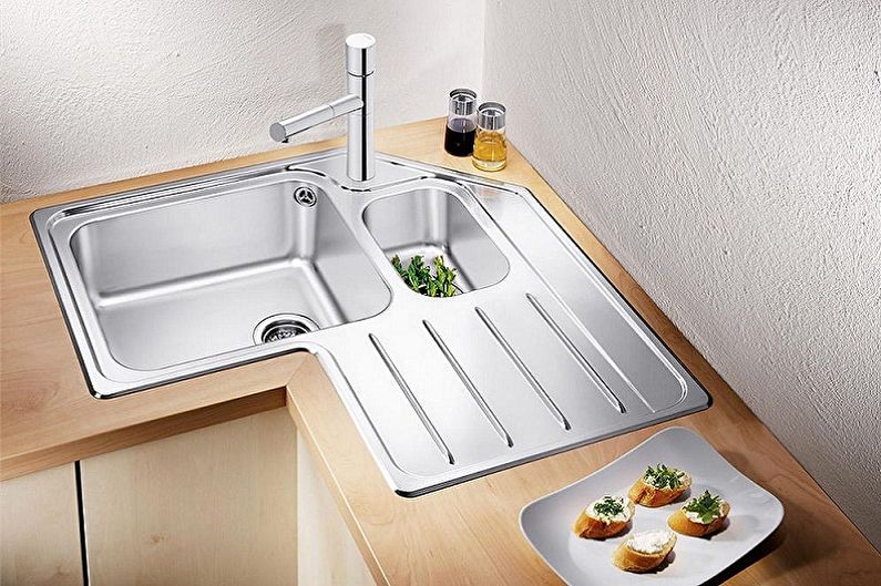 Corner sinks for the kitchen - photo