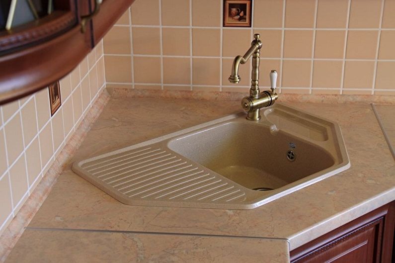 Corner sinks for the kitchen - photo