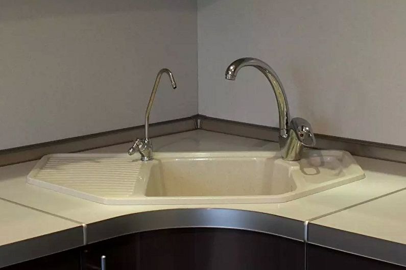 Corner sinks for the kitchen - photo