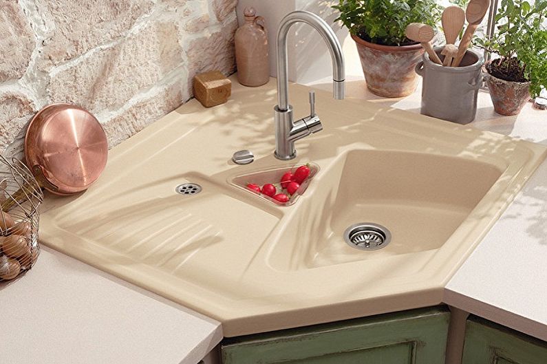 Corner sinks for the kitchen - photo