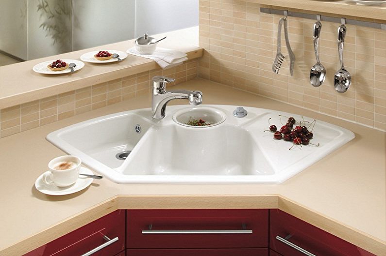 Corner sinks for the kitchen - photo