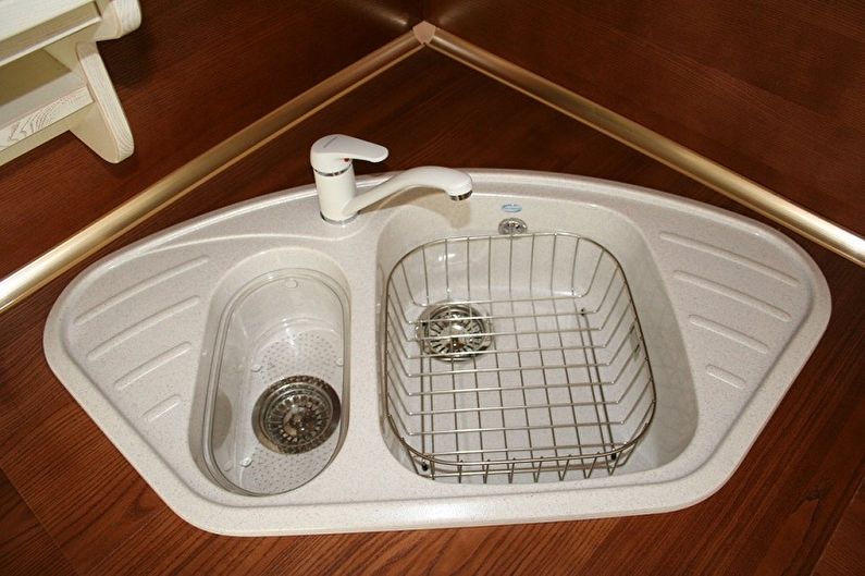 Corner sinks for the kitchen - photo