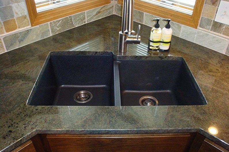 Corner sinks for the kitchen - photo
