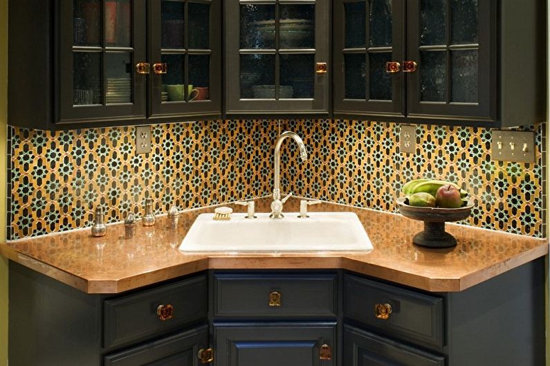 Corner sinks for the kitchen - photo